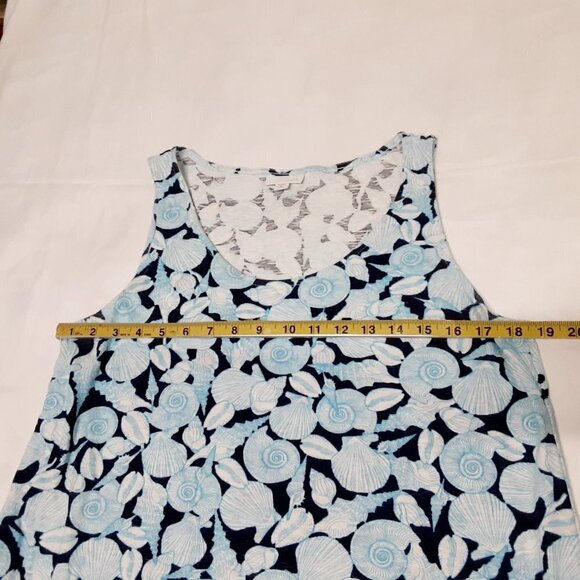 J. Jill Seashell Womens A-line Sleeveless Dress Size MP Blue Side Pockets - Picture 9 of 12